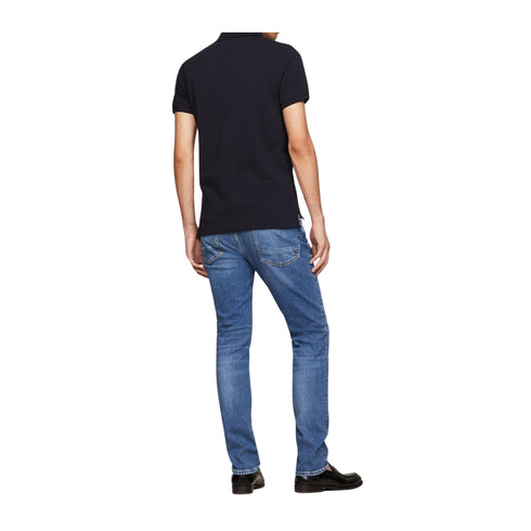 TOMMY HILFIGER Polo Polo Uomo slim a tinta unita Blu - Francavilla Moda
